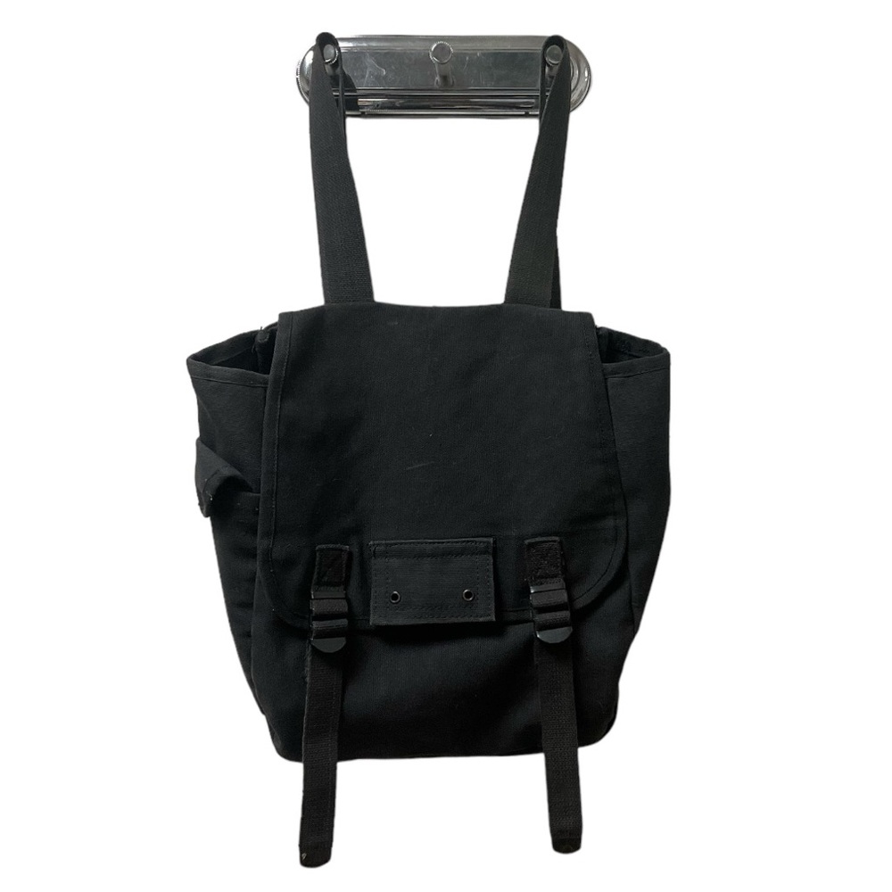 Black 100% Cotton Canvas Adjustable Double Strap Back Pack!
